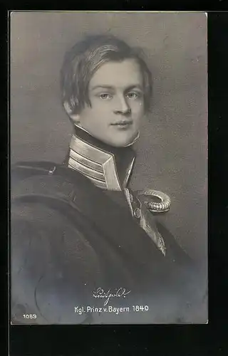 AK Luitpold, Prinz von Bayern, Jugendportrait 1840