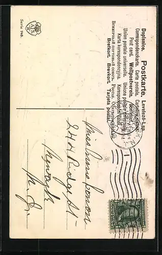 AK Osterengel mit Lämmern