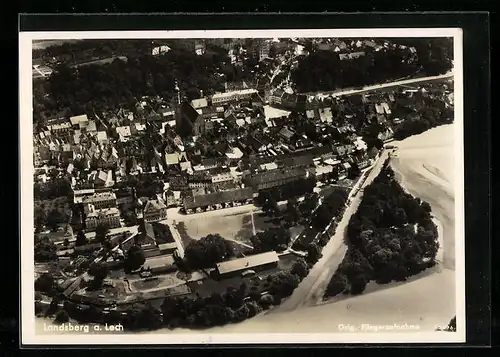 AK Landsberg /Lech, Ortsansicht vom Flugzeug aus