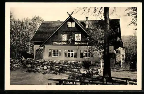 AK Liebenstein /Th., Gaststätte und Fremdenheim Hubertushof Otto Staudacher mit Garten