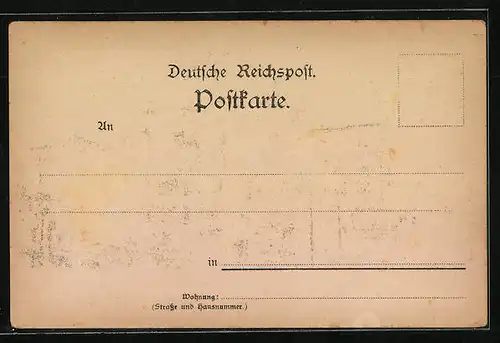 Lithographie Karlsruhe, Residenzschloss mit Anlagen