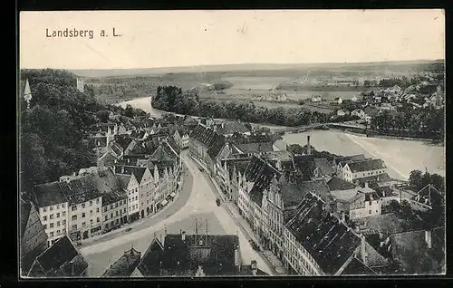 AK Landsberg /Lech, Ortsansicht mit Fernblick aus der Vogelschau