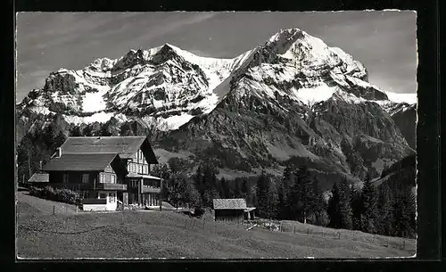 AK Adelboden, Pension-Restaurant Schermtanne mit Grosslohner