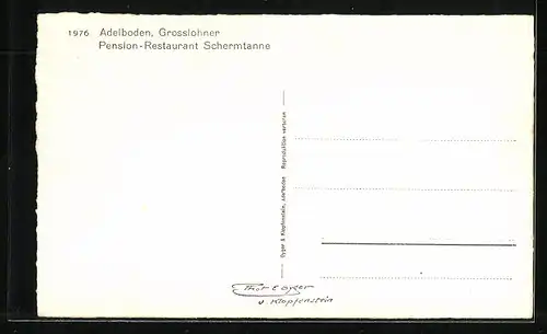 AK Adelboden, Pension-Restaurant Schermtanne mit Grosslohner