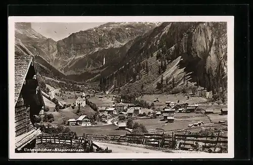 AK Unterschächen, Blick in die Klausenstrasse