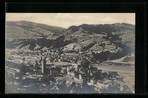 AK Wattwil, Ort aus der Vogelschau