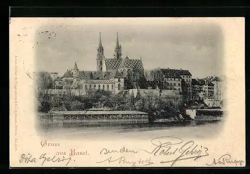 AK Basel, Ansicht von Häusern