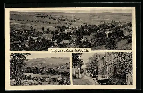 AK Schwarzbach /Thür., Ortsansichten und Strassenpartie