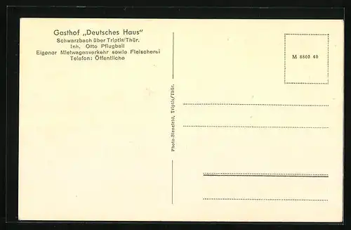 AK Schwarzbach /Thür., Ortsansichten und Strassenpartie