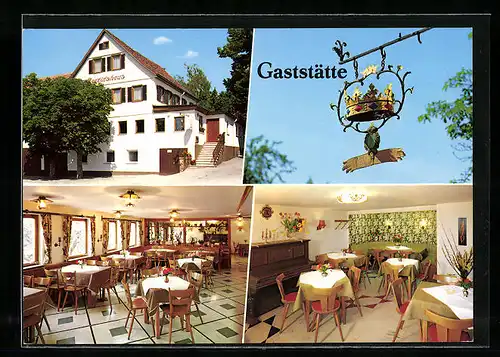 AK Gschwend-Neuwirtshaus, Gasthaus Krone, Innenansichten