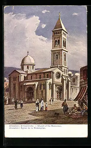 Künstler-AK Friedrich Perlberg: Jerusalem, an der Erlöserkirche