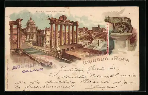 Lithographie Roma, Tempio della Concordia