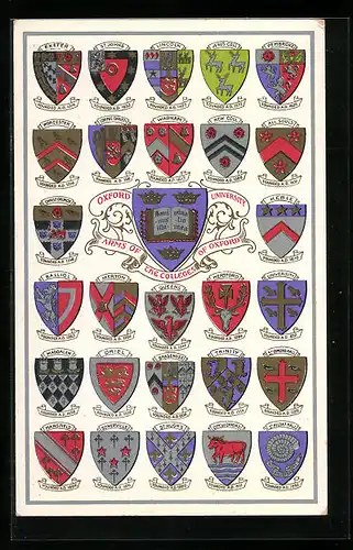 AK Oxford, Oxford University, Arms of the Colleges of Oxford, Wappen der Colleges