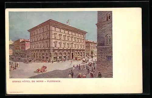 Lithographie Florence, Grand Hôtel du Nord