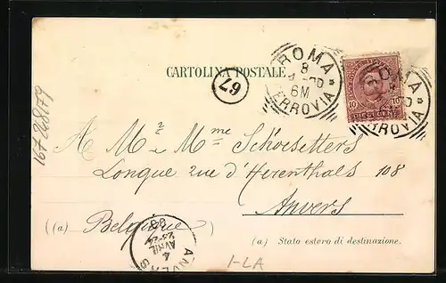 Lithographie Roma, S. Pietro, Laterane, Castel u. Ponte S. Angelo