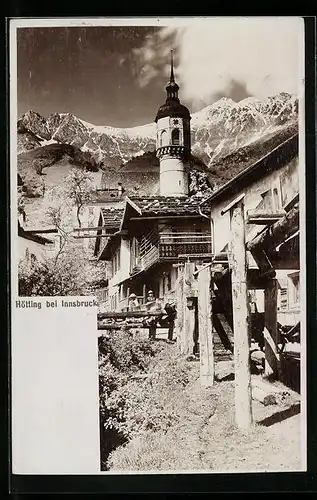 Foto-AK Fritz Gratl: Innsbruck, Ortspartie mit Uhrenturm