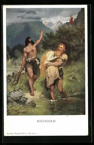 AK Szene aus Richard Wagners Nibelungen, Rheingold