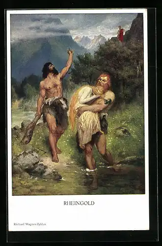 AK Szene aus Richard Wagners Nibelungen, Rheingold