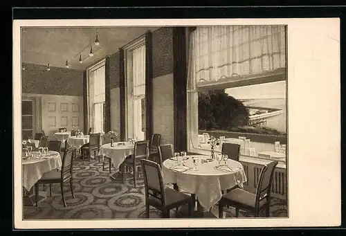 AK Friedrichshafen a. Bodensee, Kurgarten-Hotel, Teilansicht Restaurant