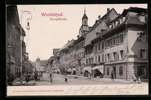 AK Waldshut, Haupstrasse mit Gasthaus zum Lamm