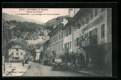 AK Aiguebelle, Hotel de l`Union, La Grande-Rue, La montagne de Charbonnières