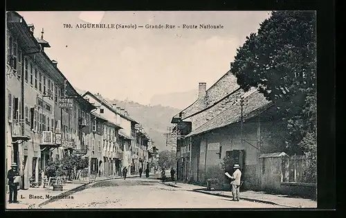 AK Aiguebelle, Grande Rue, Route Nationale