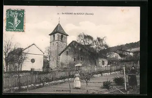 AK St-Pierre-de-Soucy, Ortspartie mit Kirche