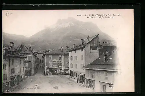 AK St-Pierre-d`Albigny, Place Centrale et l`Arclusaz