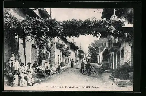 AK Arbin, Strassenpartie mit Einwohnern