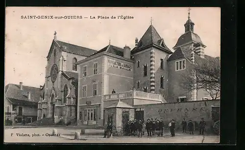AK Saint-Genix-sur-Guiers, La Place de l`Eglise