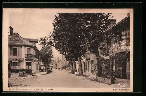 AK Albens, Place de la Gare