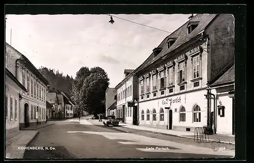 AK Hohenberg, Strasse am Cafe Partsch