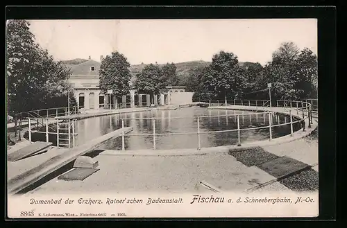 AK Fischau a. d. Schneebergbahn, Damenbad der Erzherz. Rainer`schen Badeanstalt