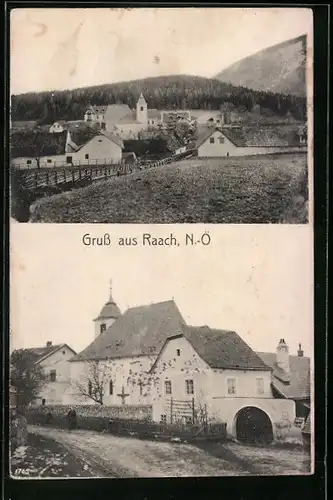 AK Raach, Kirche, Ortspartie