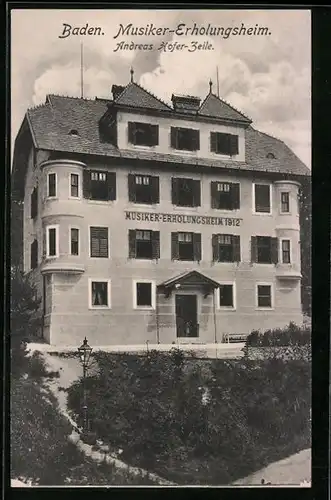 AK Baden, Musiker-Erholungsheim Adreas Hofer-Zeile