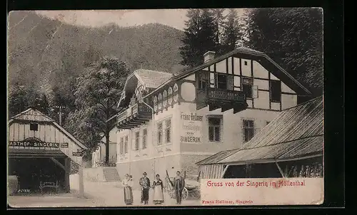 AK Schwarzau im Gebirge, Gasthof zur Singerin im Höllenthal