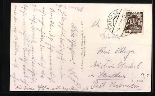 AK Türnitz, Hauptstrasse mit Kirchturm