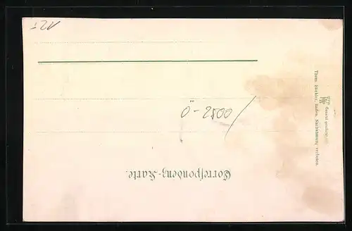 Passepartout-Lithographie Baden, Ortsansicht im Helenenthal, Wappen