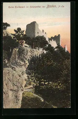 AK Helenenthal bei Baden, Ruine Rauheneck