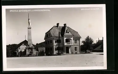 AK Spielfeld, Gemeindeamt mit Kriegerdenkmal