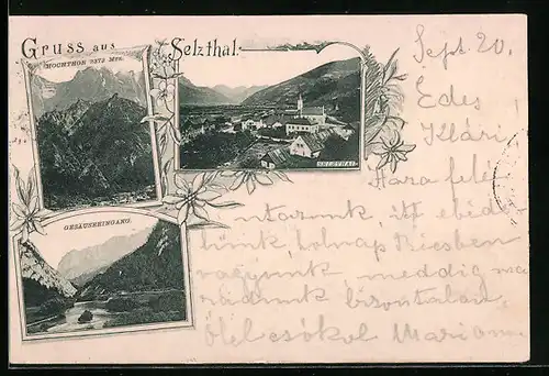 AK Selzthal, Ortsansicht, Hochthor, Gesäuseeingang