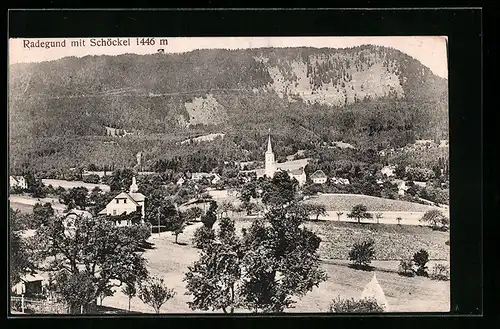 AK Radegund, Ortspartie mit Schöckel