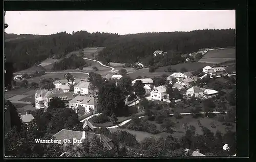 AK Waxenberg, Gesamtansicht, Gesamtansicht mit Strassen von oben
