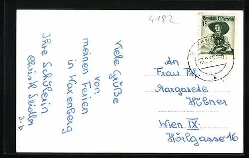 AK Waxenberg, Gesamtansicht, Gesamtansicht mit Strassen von oben