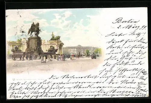 Lithographie Berlin, Nationaldenkmal Wilhelm I