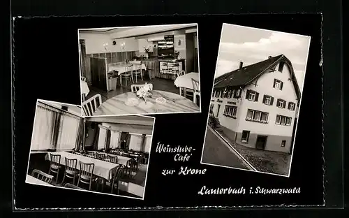 AK Lauterbach i. Schwarzwald, Gasthaus-Cafe zur Krone, Innenansichten