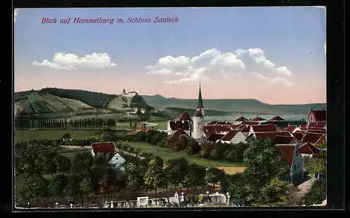 AK Hammelburg, Ortsansicht mit Schloss Saaleck
