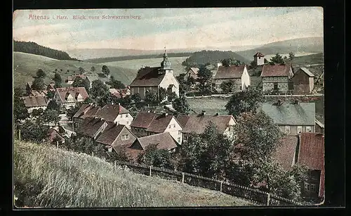 AK Altenau i. Harz, Blick auf Ort vom Schwarzenberg