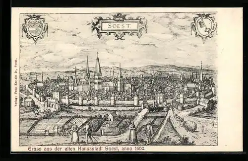 AK Soest, Blick auf die Hansastadt