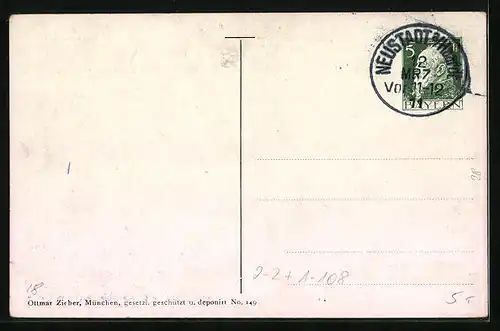 AK Prinzregent Luitpold und bayer. Briefmarken